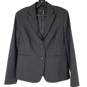 Womens Jones New York Platinum Blazer Charcoal Size 10 Stretch 3146 Washable